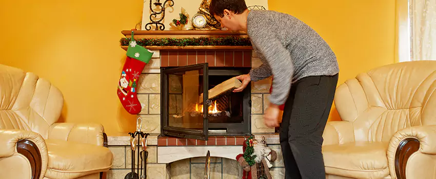 Rusted Metal Fireplace Restoration in La Mirada, California